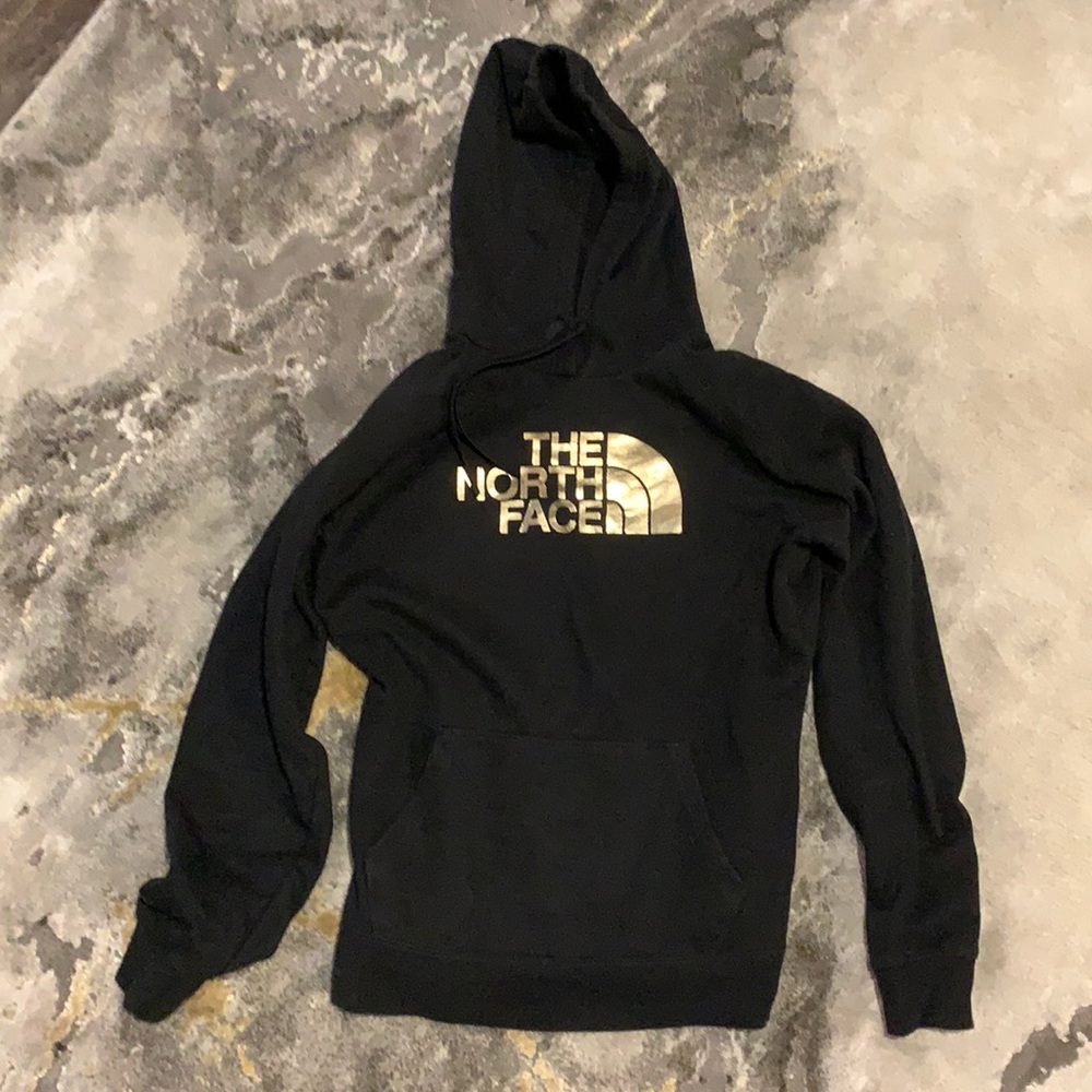 Black & Gold North Face Sweater M